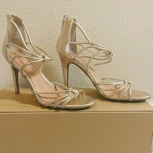 A NEW DAY Gold Sandal Stilettos | Size 11